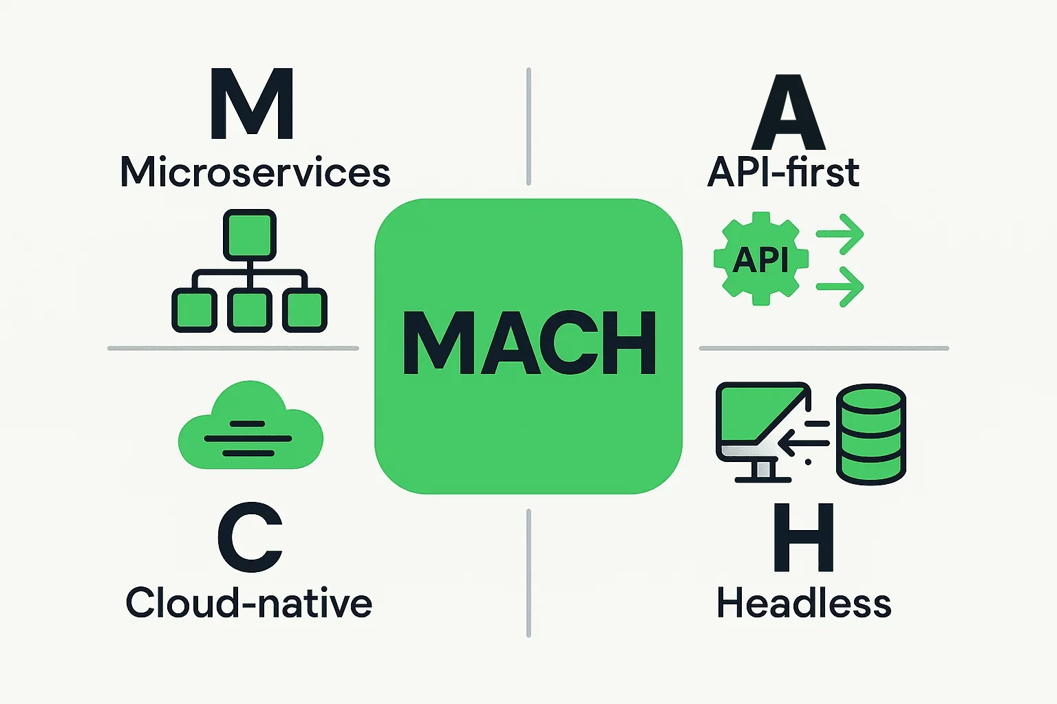 4 стовпи Composable Commerce 2.0: Microservices, API-first, Cloud-native, Headless