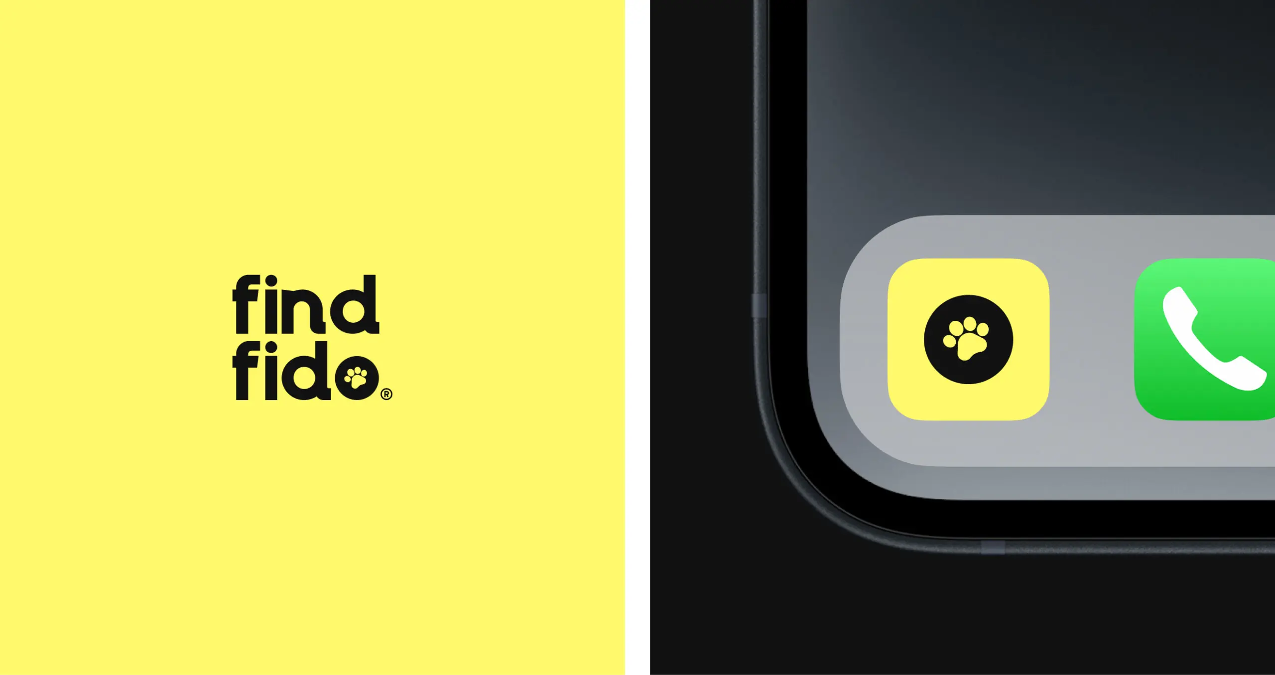 Yellow logo with paw print icon
