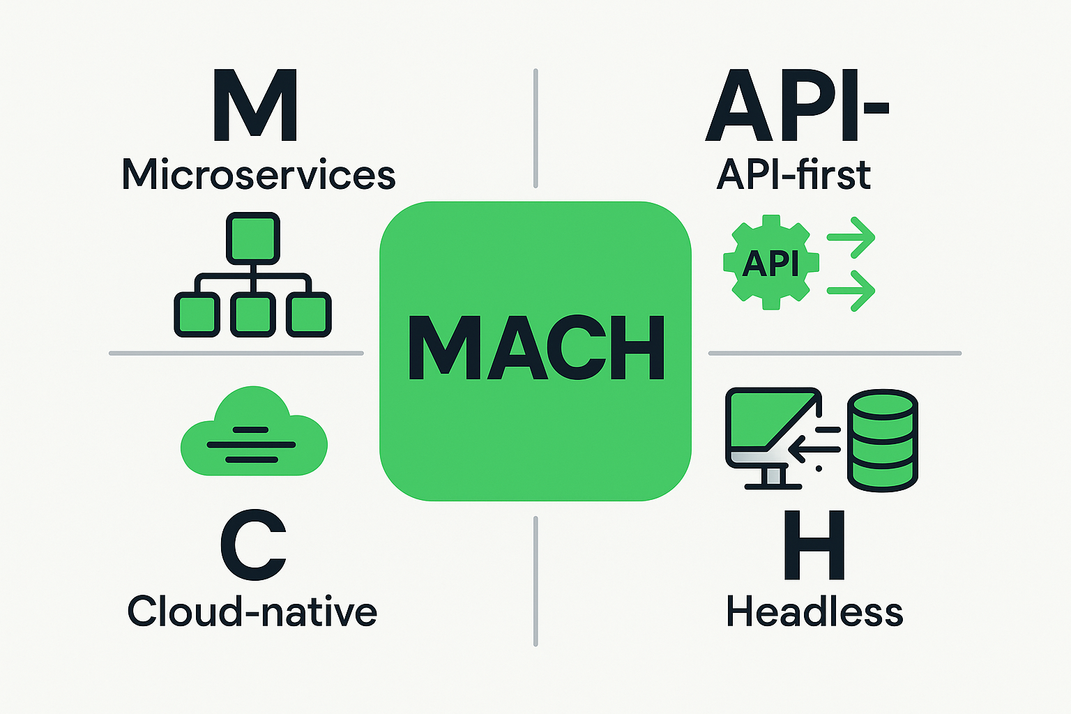 4 стовпи Composable Commerce 2.0: Microservices, API-first, Cloud-native, Headless