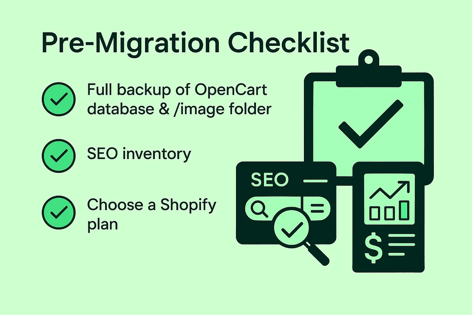 Checklist for OpenCart to Shopify migration
