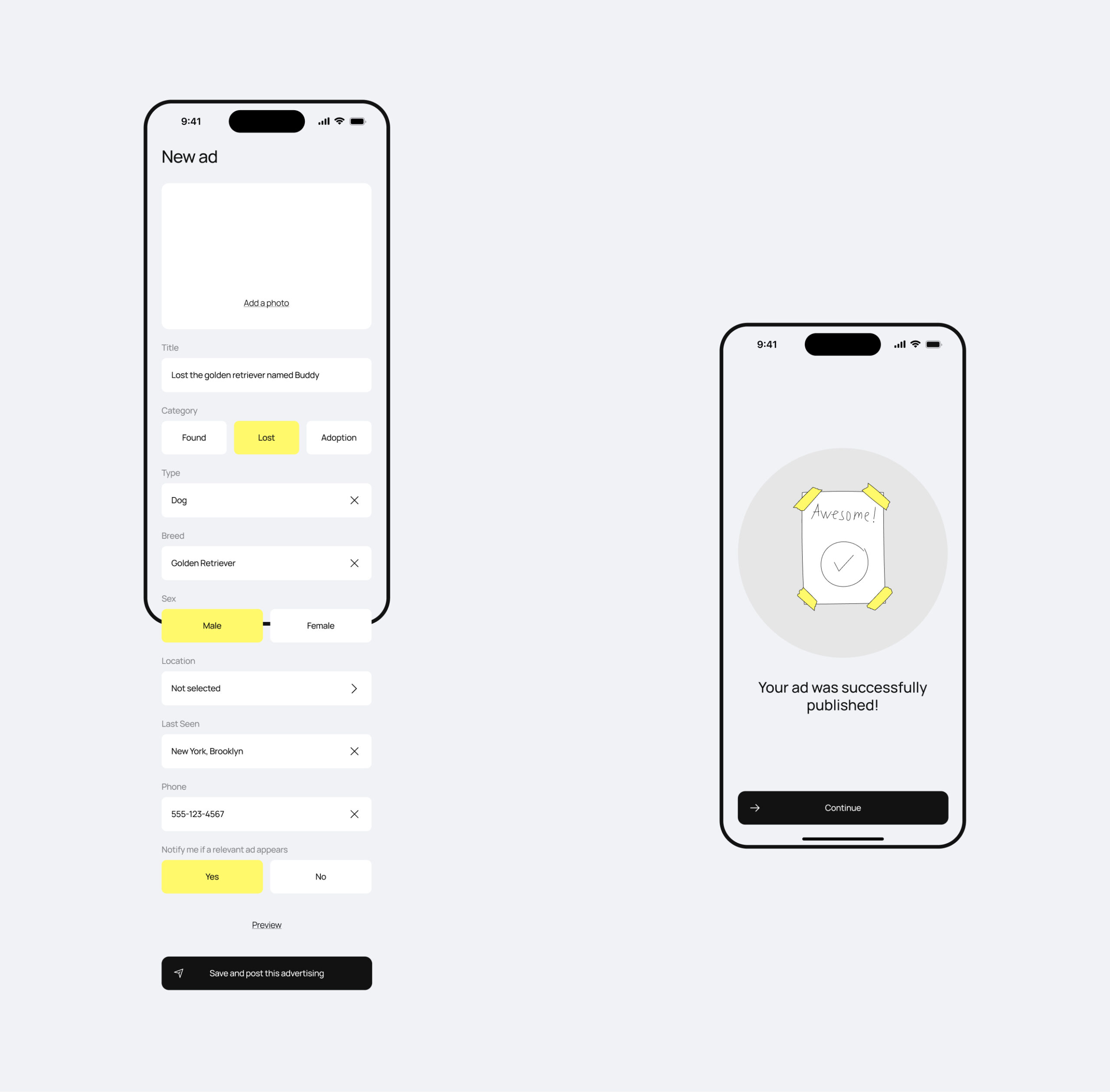 New ad creating