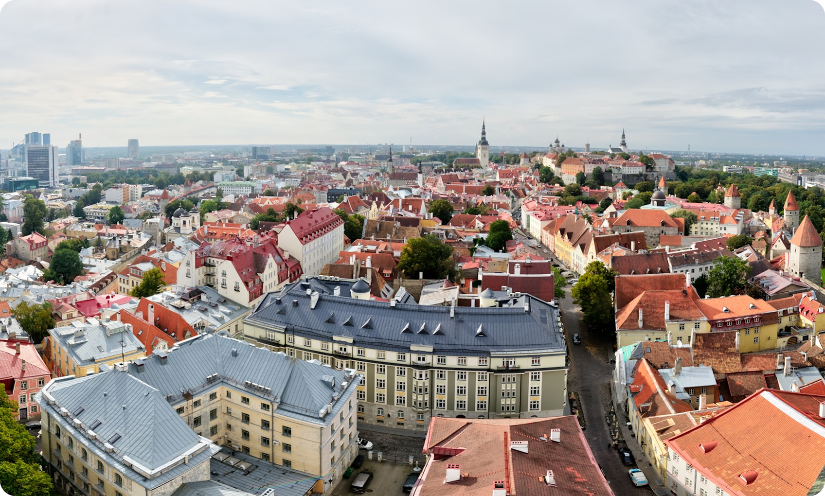 Panoramic view of a historic city