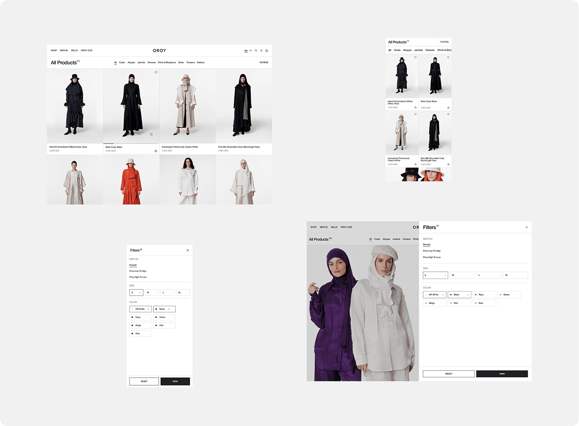 Fashion Shopify website showcasing diverse clothing