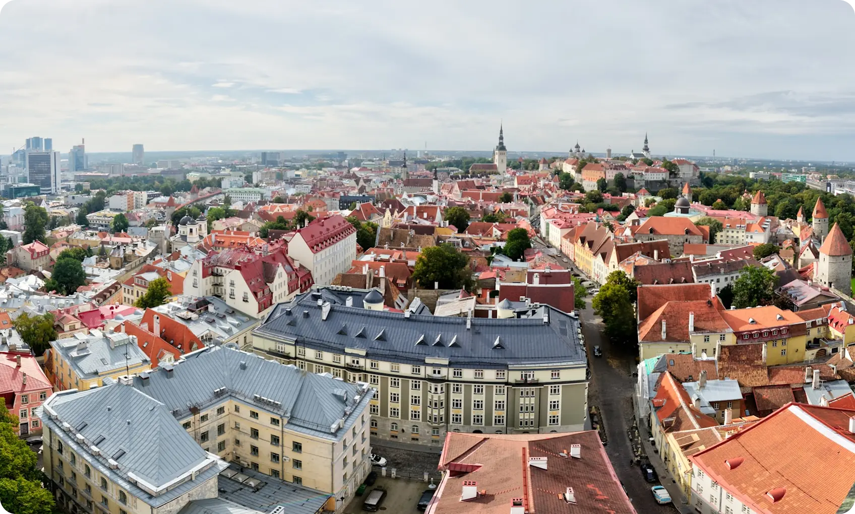 Panoramic view of a historic city